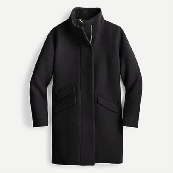J Crew stadium wool cocoon coat in black - Size 12 - Picture 1 of 5